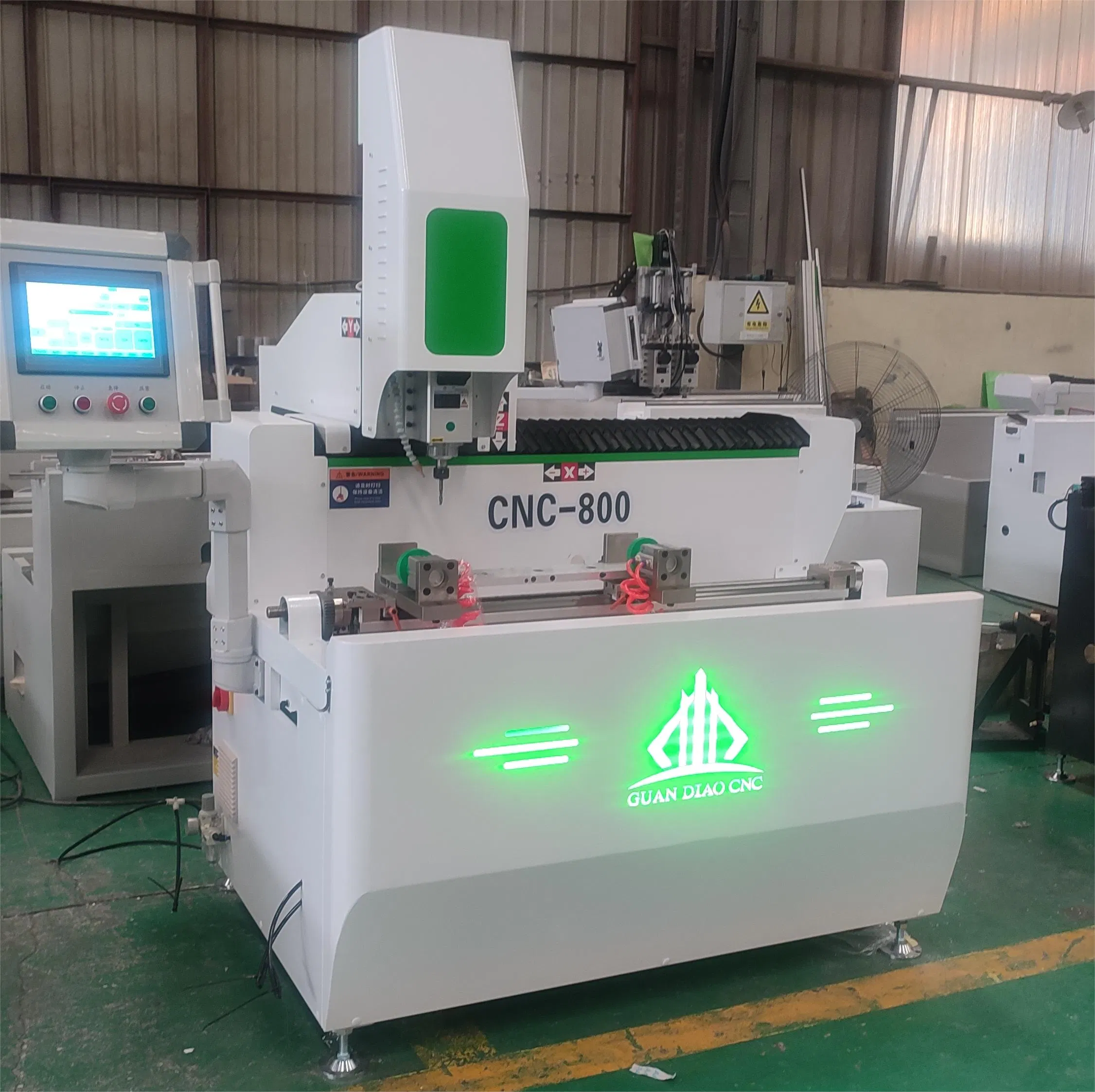 Aluminum/UPVC/PVC Automatic Window and Door Profile CNC Door Lock Hole Drilling Milling Cutting Machine