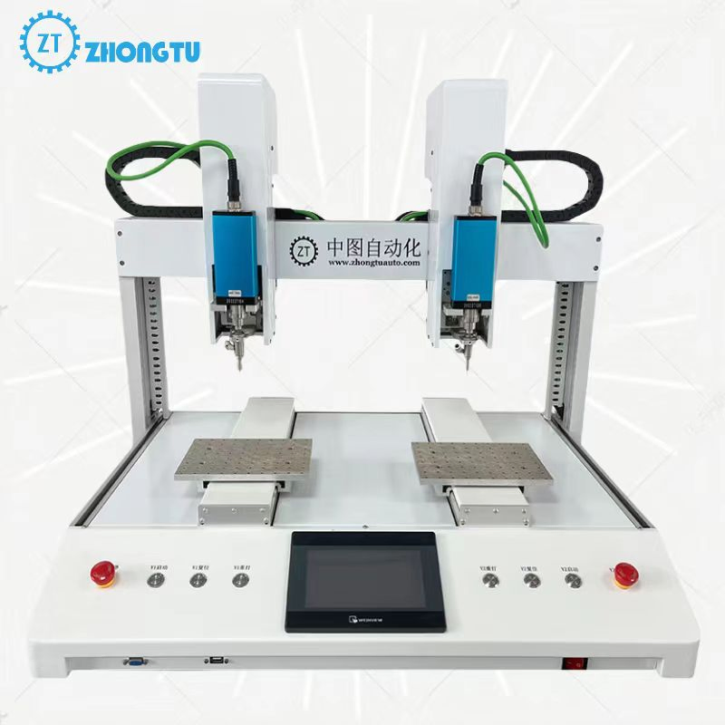 Dual Head Dual Station Rail Robotic Screw Fastening Machine Mquina De Tipos De Prticomquina Cartesiana Destornillador Automticomquina De Destornillador