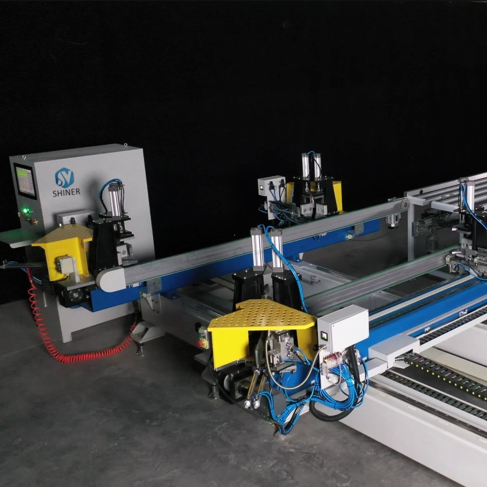 Shiner Intelligent UPVC PVC Plastic Profile Automatic CNC Four Heads Corner Welding and Cleaning Production Machine