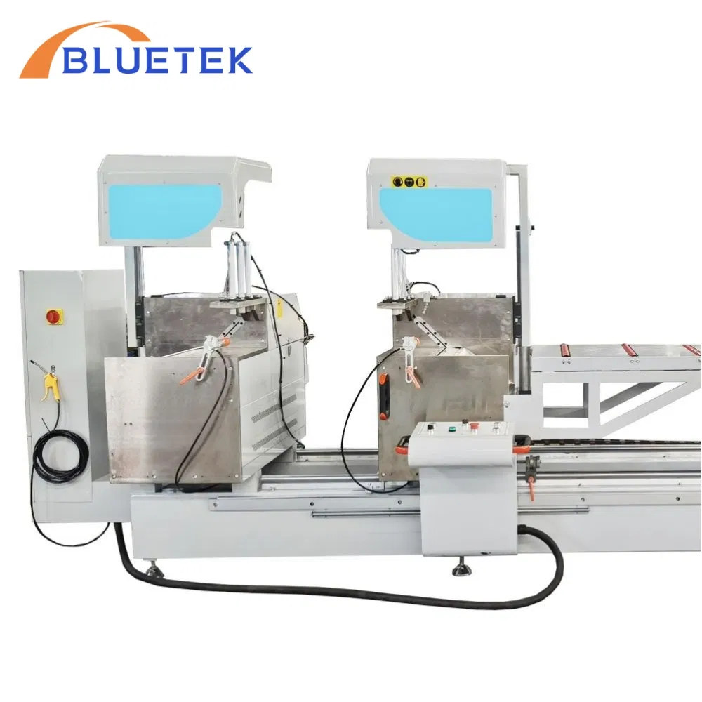 Large Cutting Range 45 Degree UPVC Window Door Making Double Head PVC Window Cutting Machine