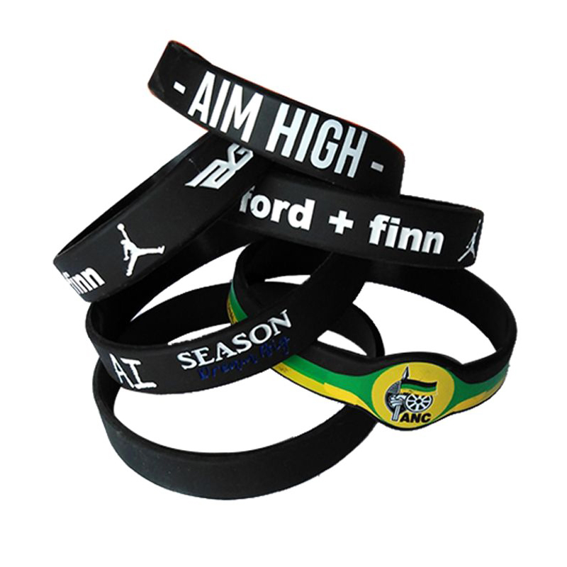 Custom Printed Logo Sports Silicone Wristband Bracelet for Promotion Gift