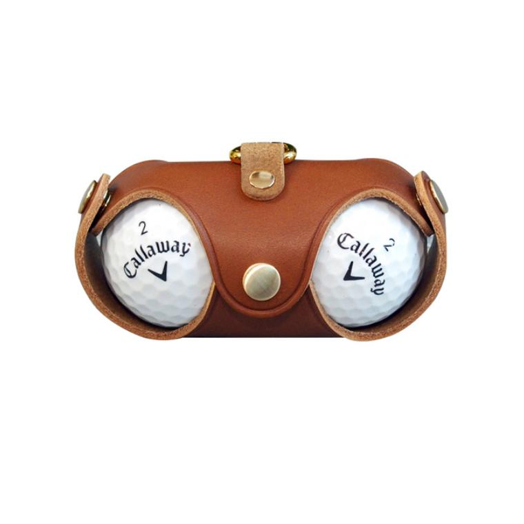 First Layer Cowhand Golf Ball Holder Small Leather Waist Storage Bag Gift with Belt Loop Golf Ball Bag