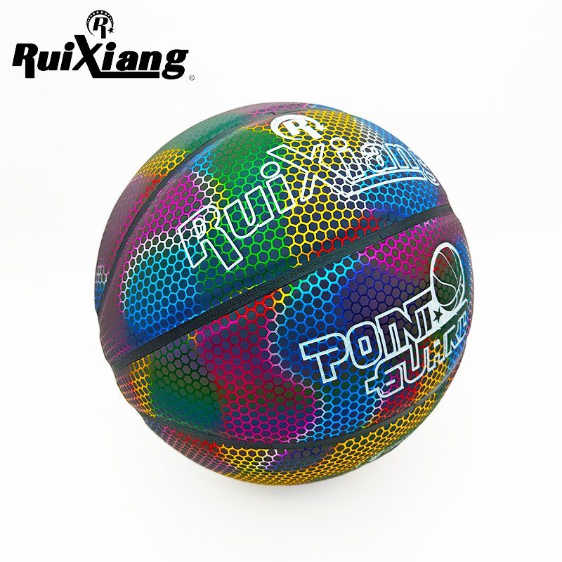 Size 7 Vibrant Reflective Basketball for Games &amp; Training Supports Personalized Customization