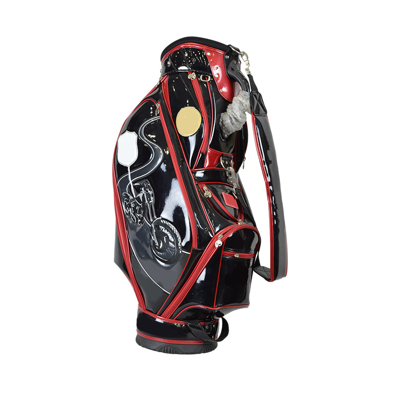 Wholesale Golf Ball Bag PU Composite Lightweight Red Wine Bag Stand Bag Portable Motorcycle Style Golf Bag
