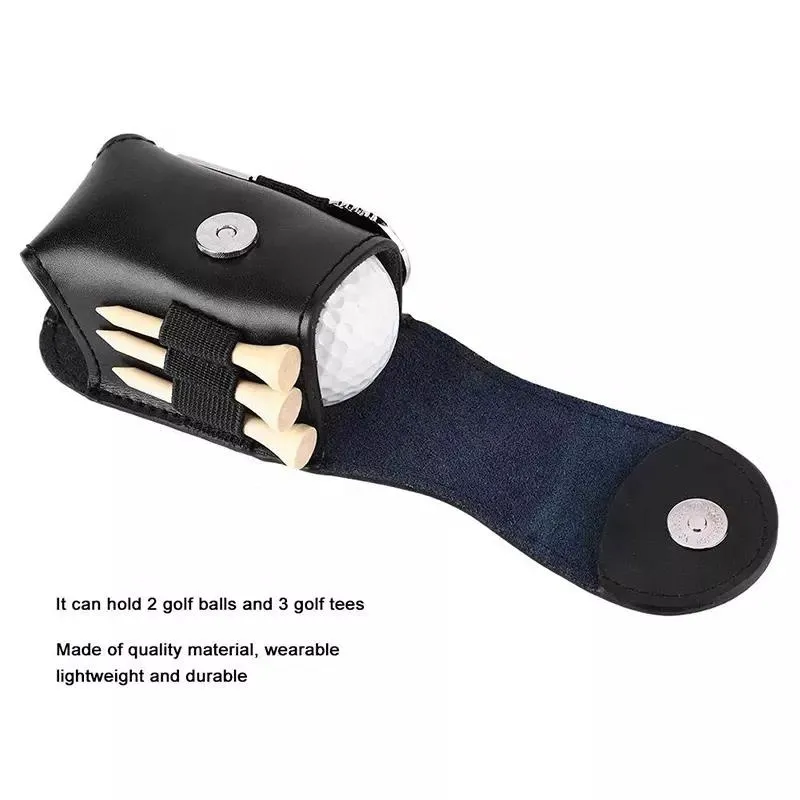 PU Leather Golf Ball Pouch Bag View 4