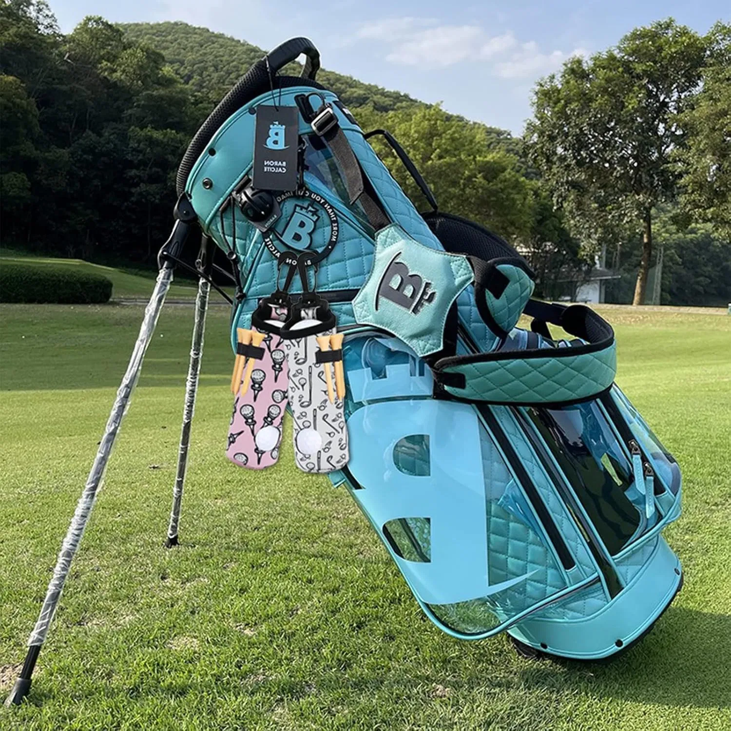 Custom Golf Ball Tee Holder Pouch Golf Ball Carry Bag with Hook