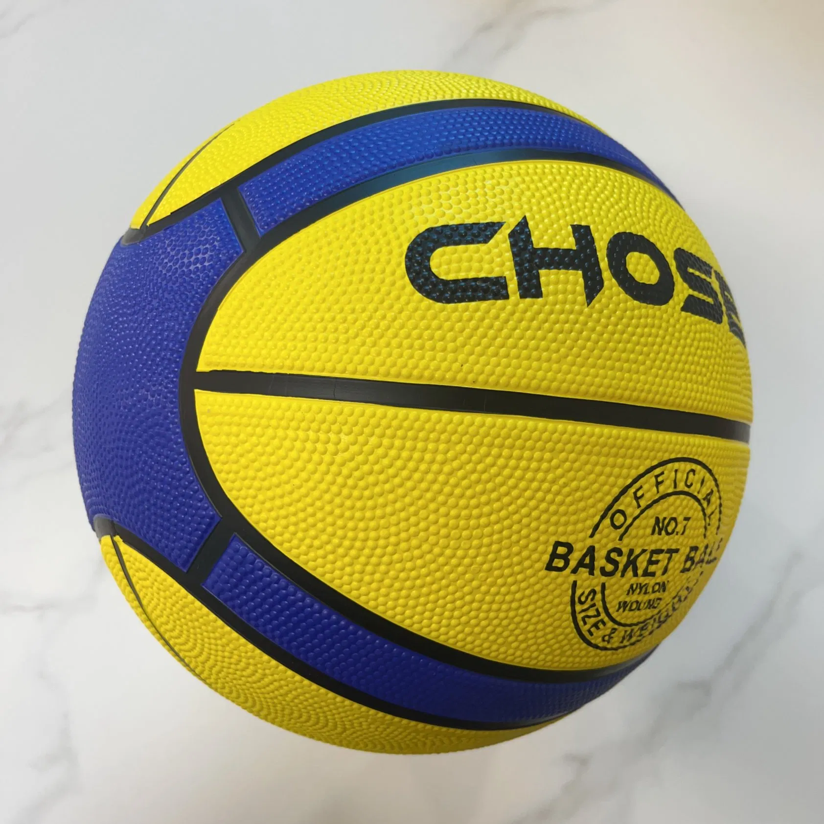 Blue&Yellow Size 7 Multi-Purpose Factory Direct Sales Basketball for School Team Training