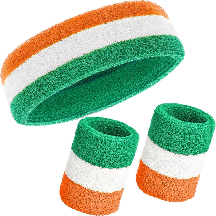 Custom Embroidered Sweat Absorbing Terry Cloth Cotton Basketball Gym Sports Headband Wristband