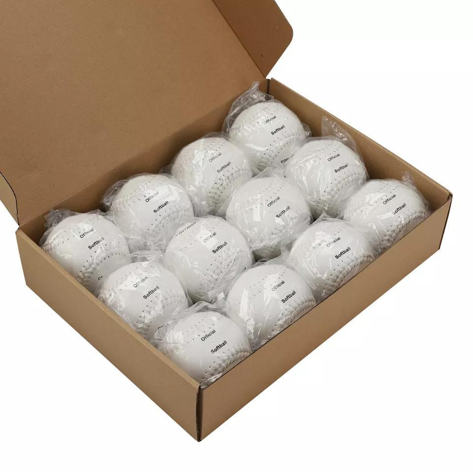 Custom Training Quality Softball Balls White 12 Inch Pelotas De Softbol Leather Suture Slow Pitch Softball Balls