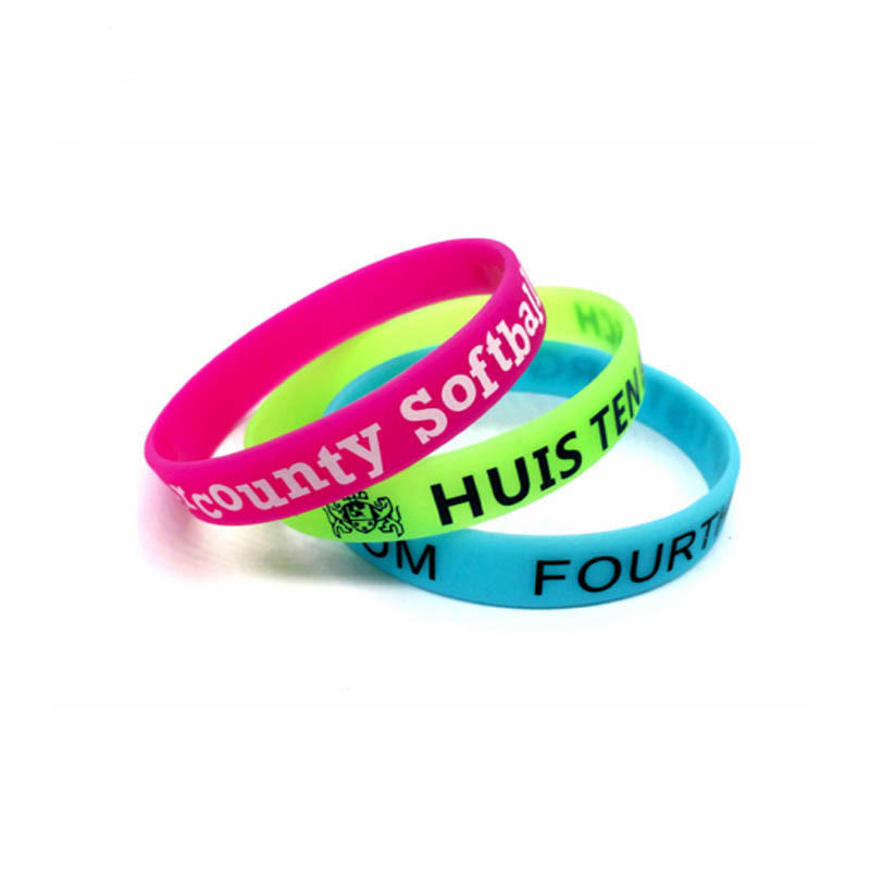 Customized Printed Luminous Silicone Wristband for Marathon Sports Wristband Promotion Gift