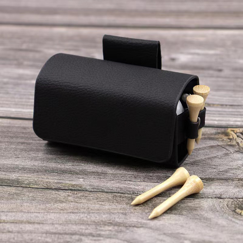 Custom Logo Golf Ball Bag Golf Waist Leather Ball Bag Accessories Bag Golf Ball Bag