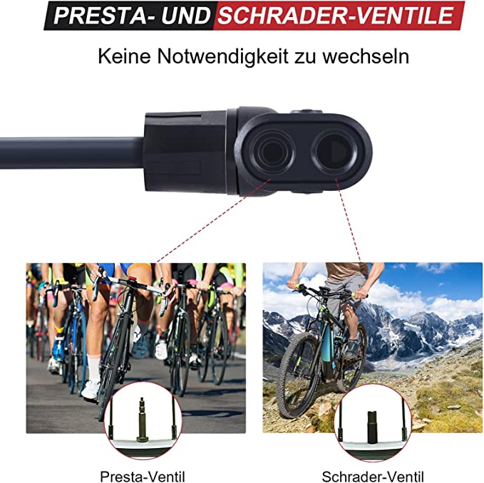 Bicycle Pump Hand Pump Small All Valves for Presta/Schrader and Sport Ball