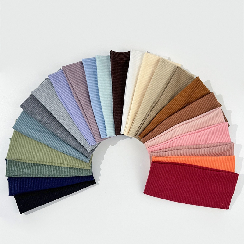 Korea Wide Edge Elastic Headband Sport Hairbands Knitted Solid Color Hair Band Hair Accessories