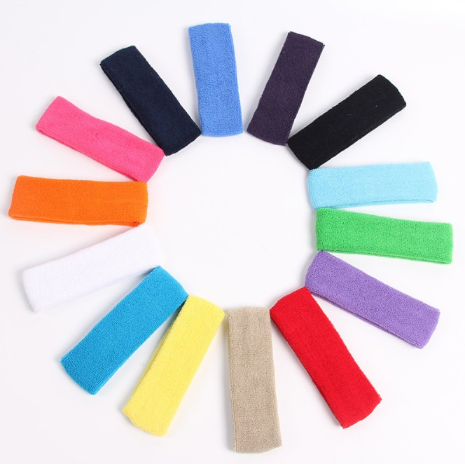 Soft Breathable Cotton Sports Head Band Sweatband Running Workout Gym Exercise Headband