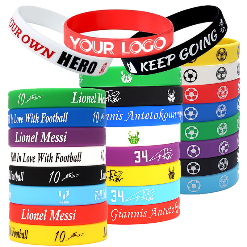 Wholesale Personalized Gifts Custom Rubber Silicone Sport Jewelry Embossed Wristband Mens Wrist Band Bracelet with Logo