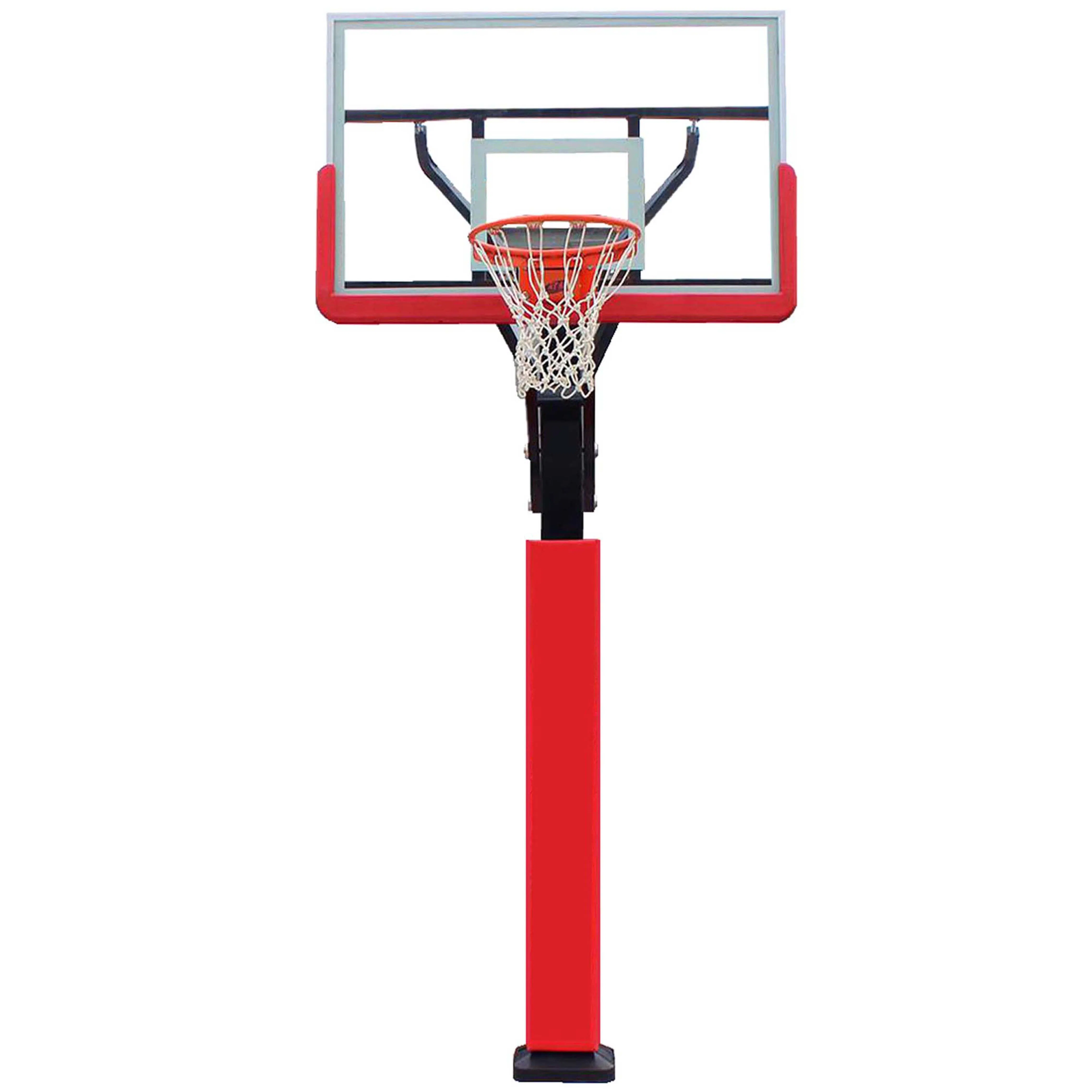 72 Inch Tempered Glass in Ground Height Adjust Basketball Hoop Goal