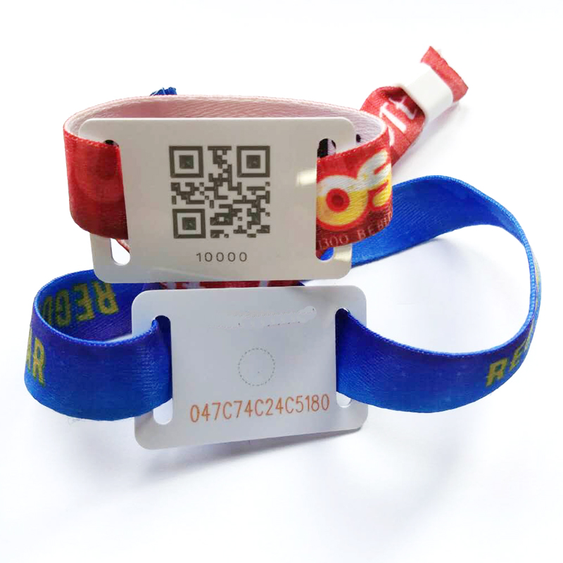 Durable Fabric RFID Festival Wristband with NFC Technology for Sport Events