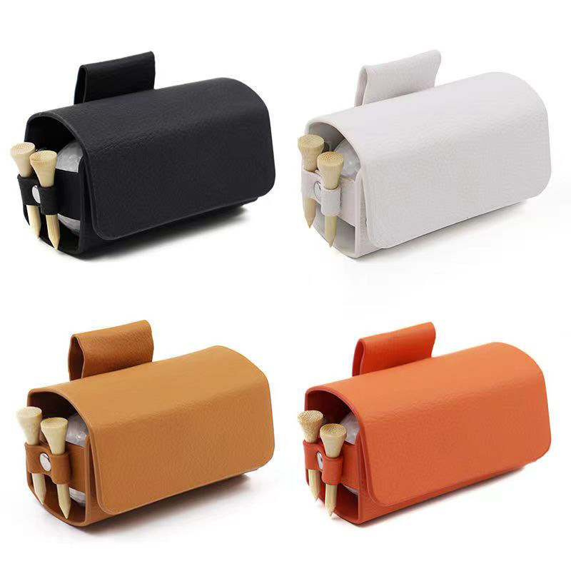 Custom Logo Golf Ball Bag Golf Waist Leather Ball Bag Accessories Bag Golf Ball Bag