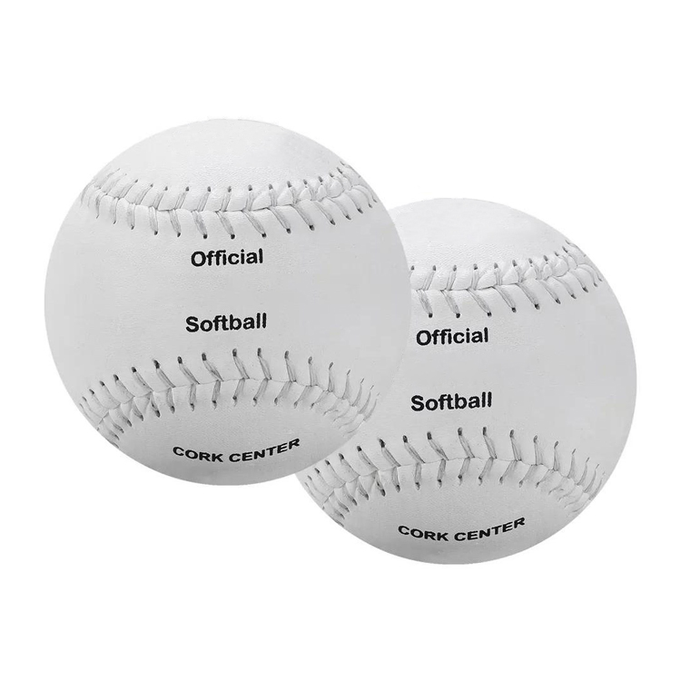 Custom Training Quality Softball Balls White 12 Inch Pelotas De Softbol Leather Suture Slow Pitch Softball Balls