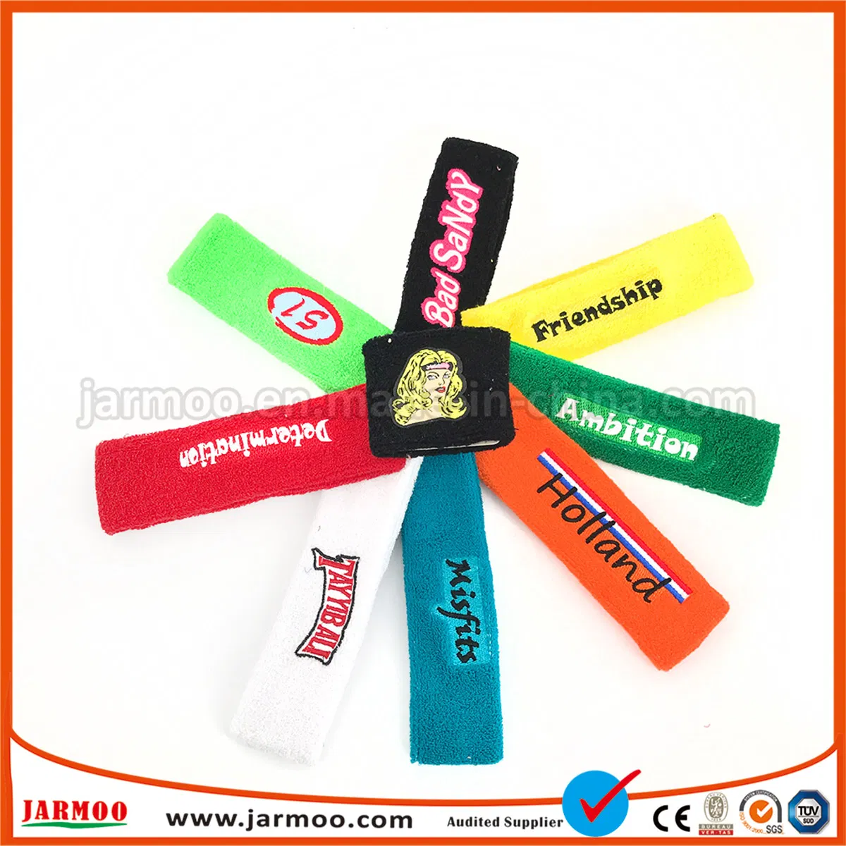 Customized Cotton Embroidery Headband for Sports Event