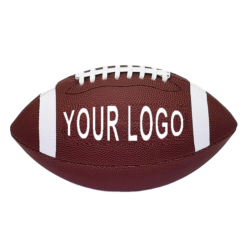 Actearlier All Blank White PU PVC Machine Sewn Composite Leather American Football Ball Rugby Ball Size 9 6 3 1 for Training
