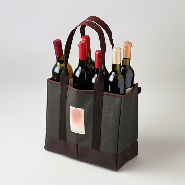 Wholesale Eco Friendly Heavy Duty Reusable 6 Bottles Carrier Non Woven Wine Tote Bag