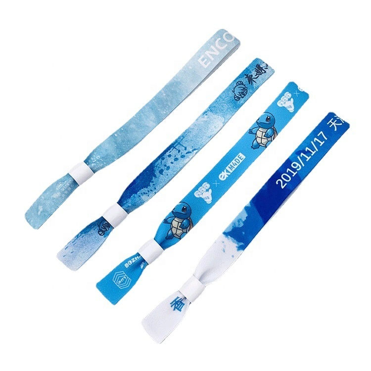 Customised Wristband Logo Print Promotional Sports Wrist Band Woven Polyester Wristband