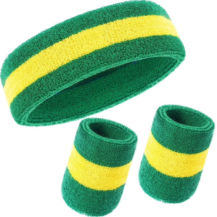 Custom Embroidered Sweat Absorbing Terry Cloth Cotton Basketball Gym Sports Headband Wristband