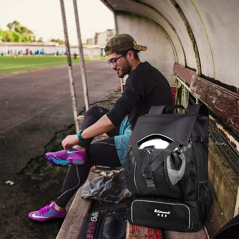 Sports Soccer Ball Basketball Backpack Bag with Large Ball Holder