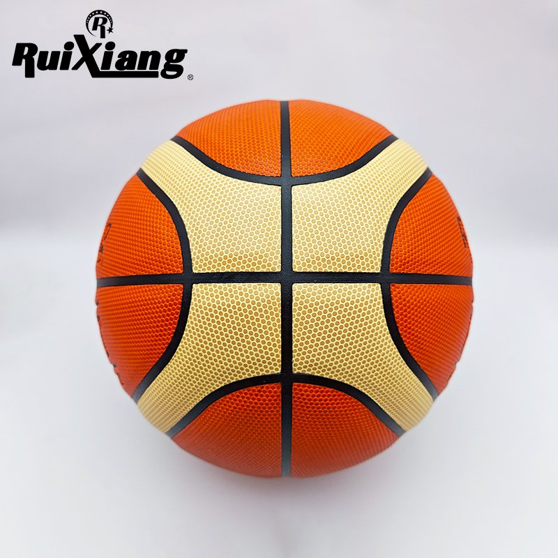Customizable Logo Size 7 12-Panel Sticked-PU Basketball for Games &amp; Training
