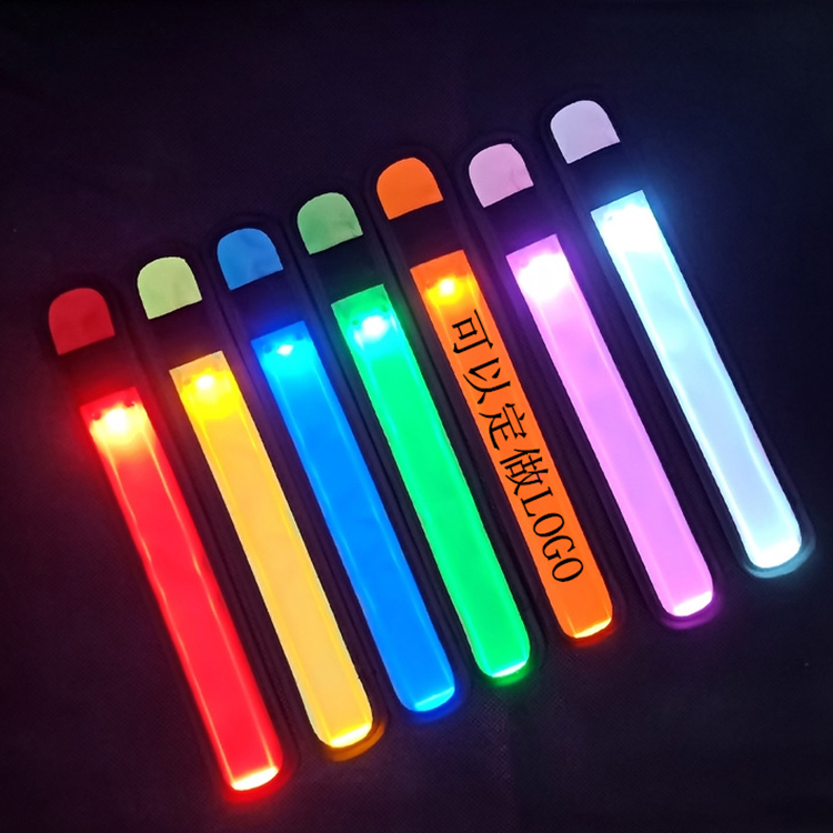 LED Sports Slap Bracelet Lights Glow Wristband for Walking and Running Light up safety Flashing Armband Wristband