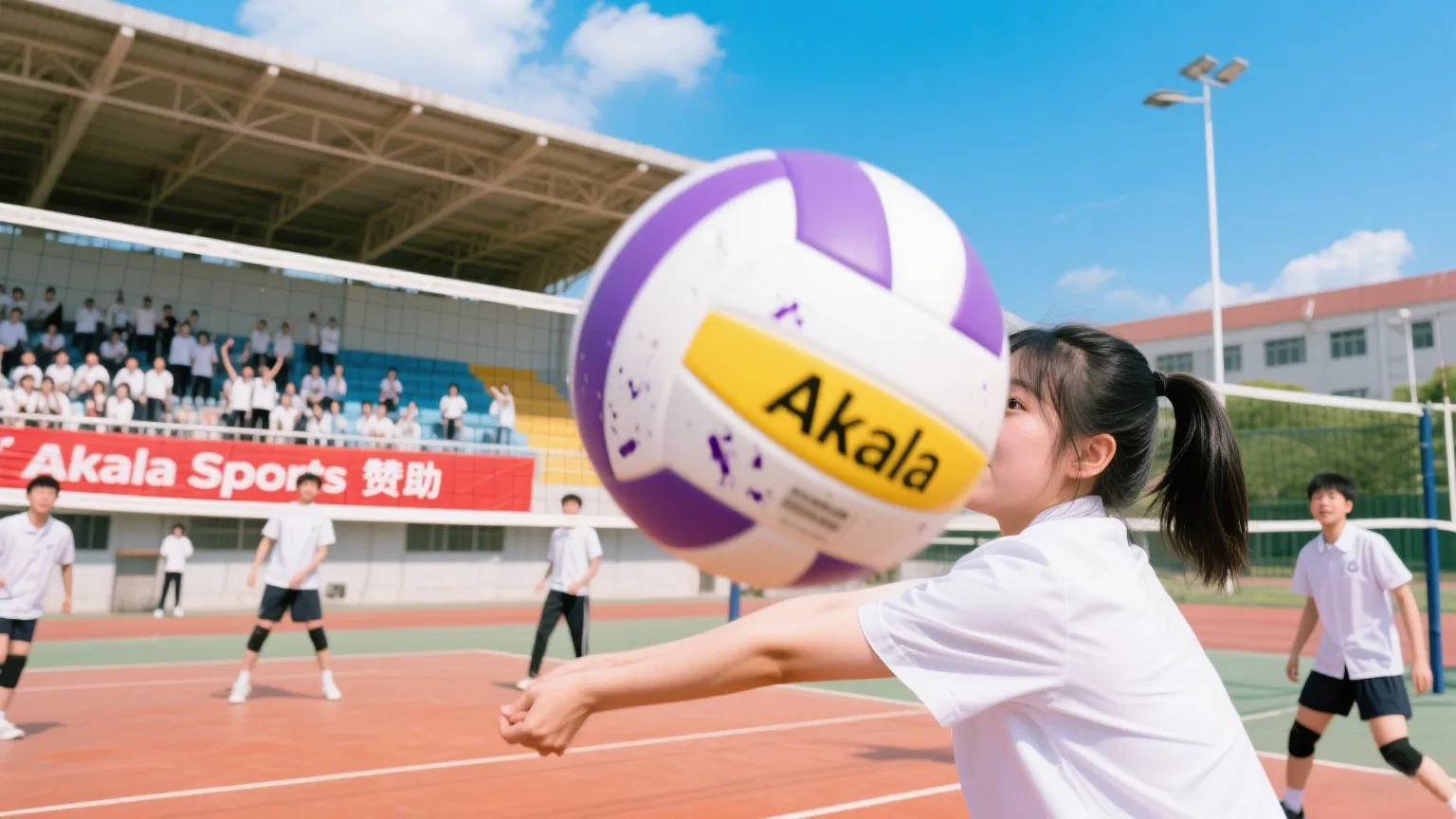 Akala Factory Direct Size 5 Volleyball PU Material Machine Sewn Construction Volleyball