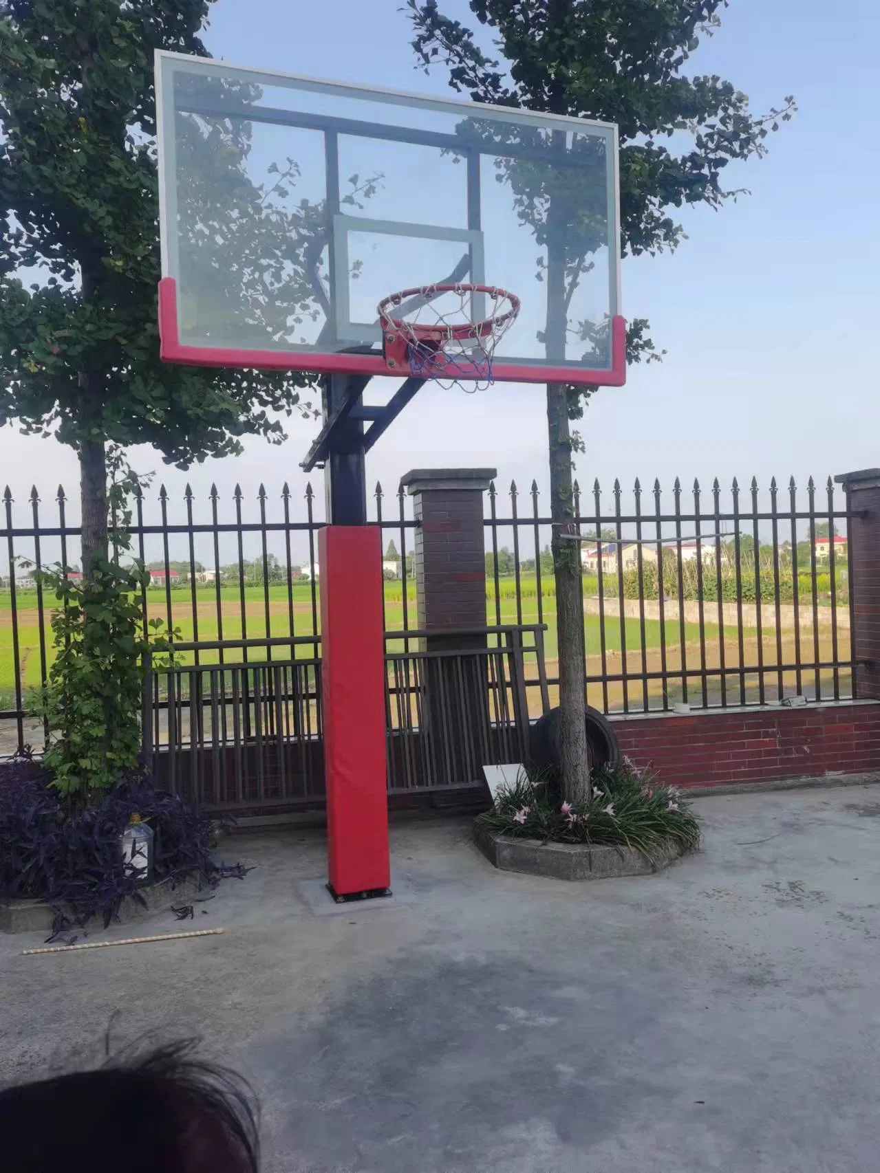 Official Size Ground Insert Basketball Stand Slam Dunk Height Adjusts Basketball Hoop