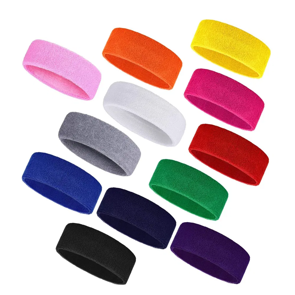 Sweatbands Sports Headbands for Men &amp; Women Athletic Exercise Gym Workout Running Sweat Headbands Sweat Head Bands (Colorful)