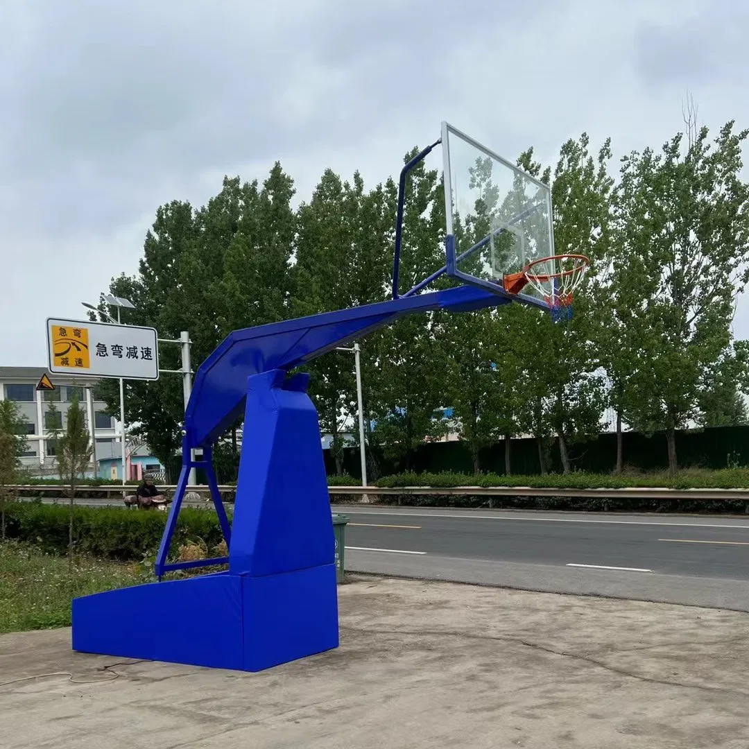 Fiba Standard Movable Electric Hydraulic Basketball Stand American Backstop for Competition