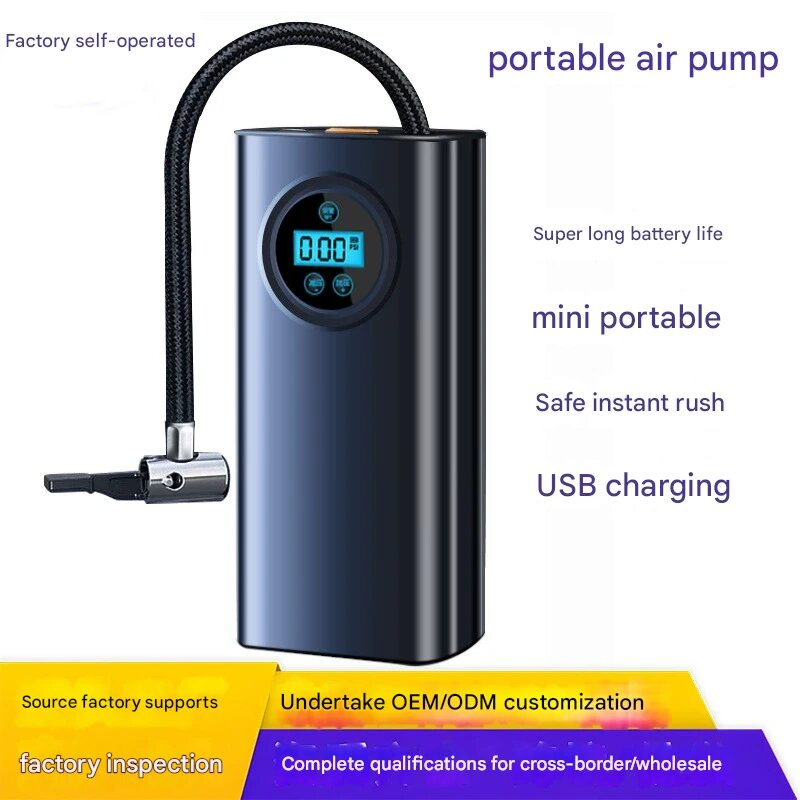 Portable Digital Electric Rechargeable High-Pressure 150psi Inflation Car Bike Aquarium Tire Balloon Mattress Sports Boat Inflatables Mini Air Pump