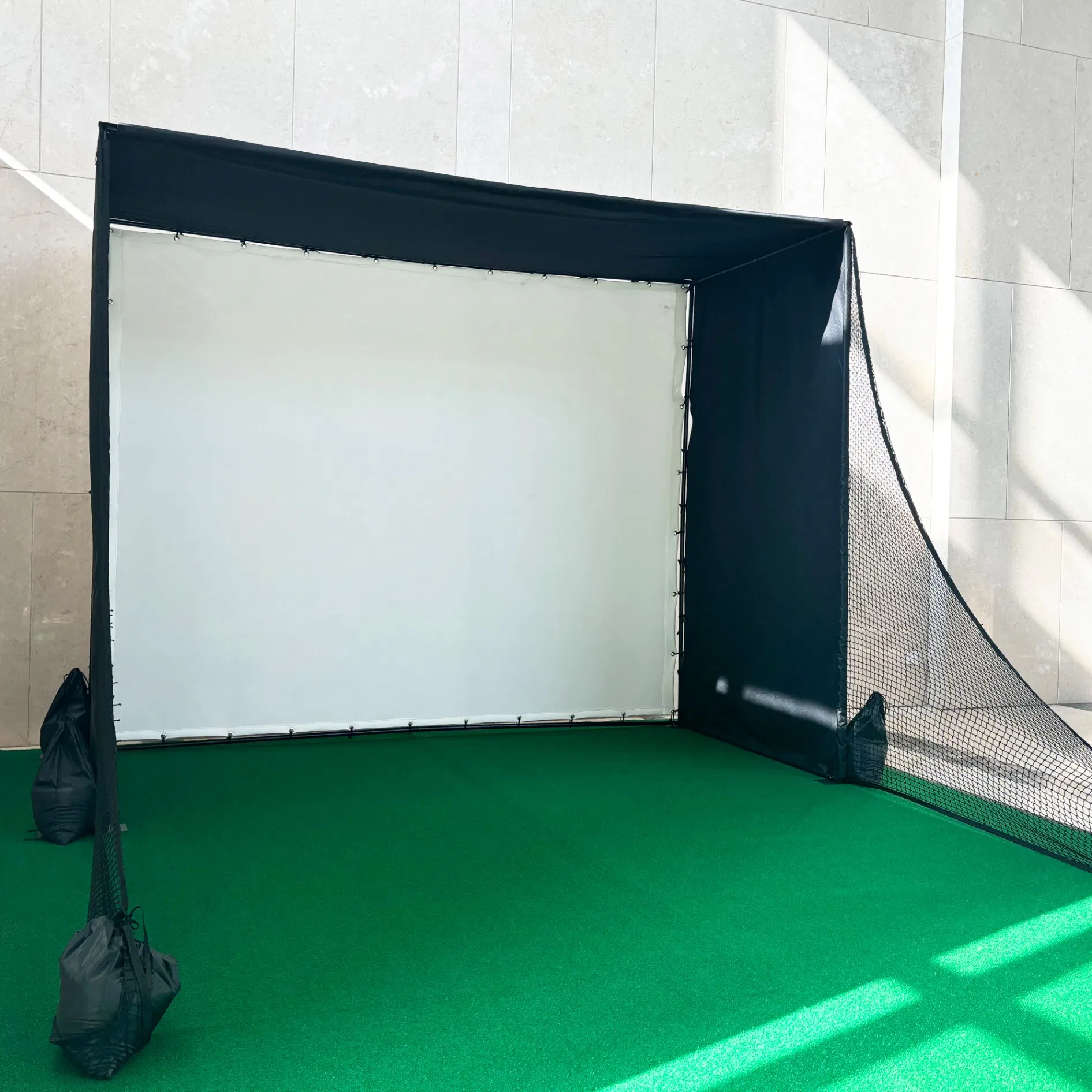 Golf Simulator Enclosure Net Portable Outdoor Golf Ball Stop Netting with Frame