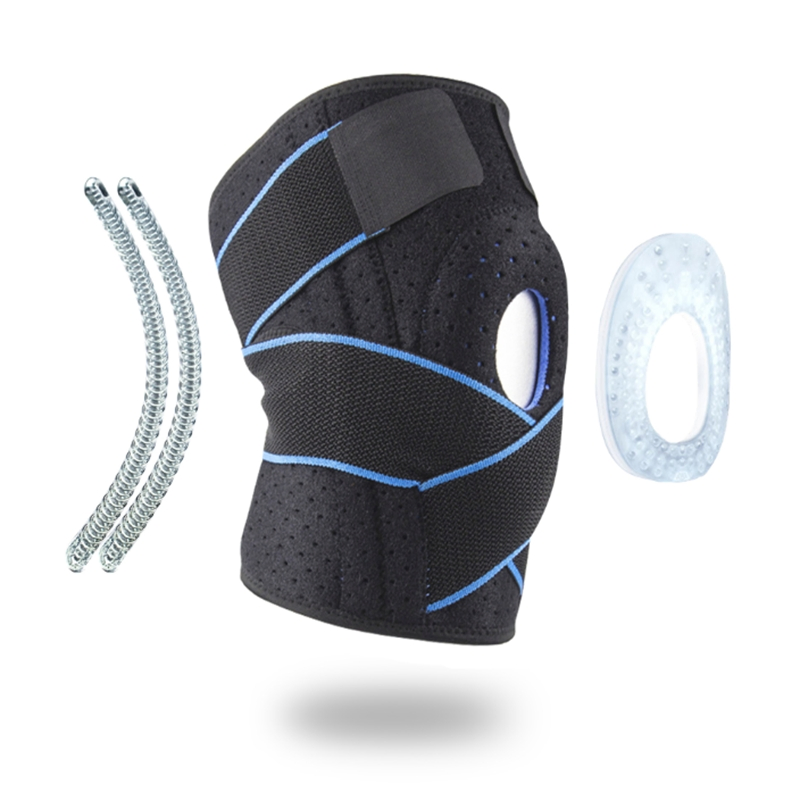 Cool Feeling Fabric Stable Shock-Absorbing Sports Anti-Slip Strip Design Belt Knee Pad