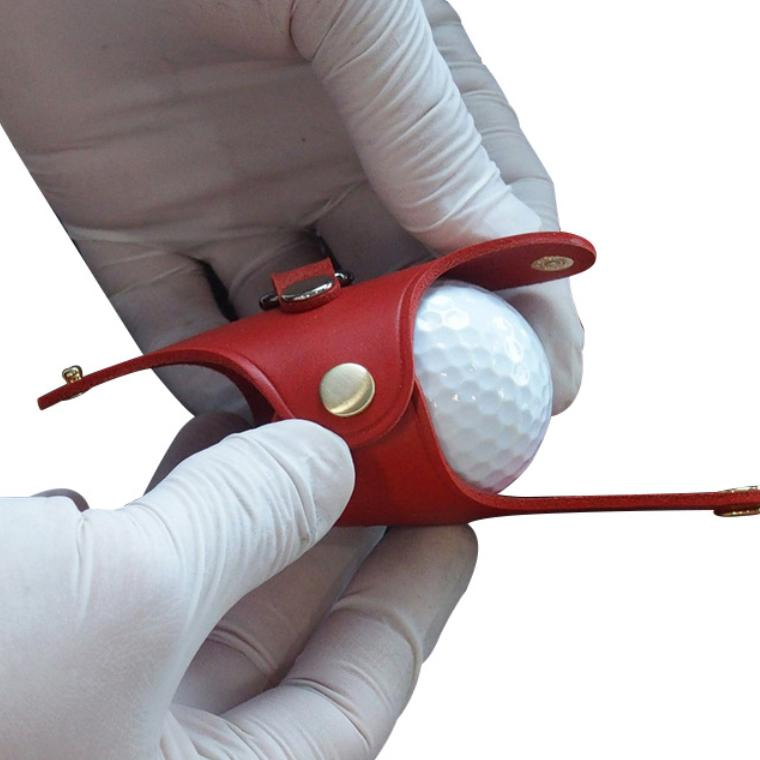 First Layer Cowhand Golf Ball Holder Small Leather Waist Storage Bag Gift with Belt Loop Golf Ball Bag