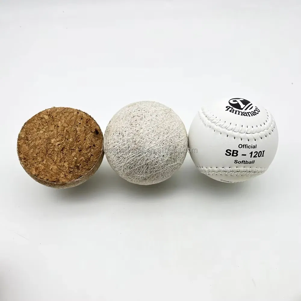 White PVC Composite Leather New Logo Tamanaco Sb-120 with High Compression Pk Cork Core Softball Pelota De Sb-120 Softball