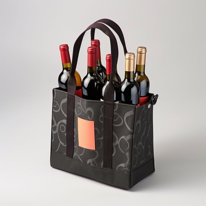 Wholesale Eco Friendly Heavy Duty Reusable 6 Bottles Carrier Non Woven Wine Tote Bag