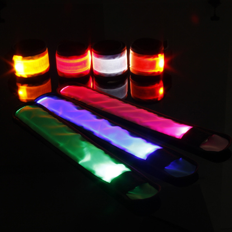 LED Sports Slap Bracelet Lights Glow Wristband for Walking and Running Light up safety Flashing Armband Wristband