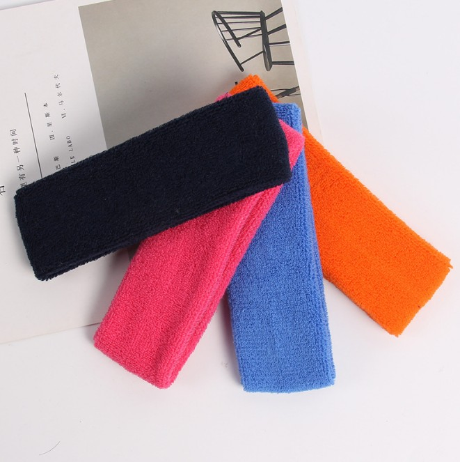 Soft Breathable Cotton Sports Head Band Sweatband Running Workout Gym Exercise Headband