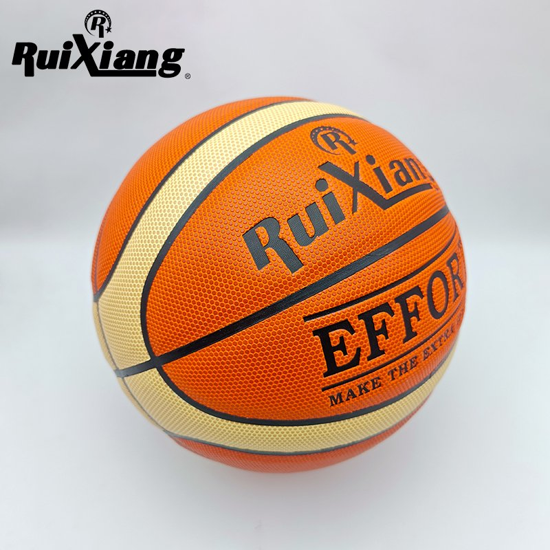 Customizable Logo Size 7 12-Panel Sticked-PU Basketball for Games &amp; Training