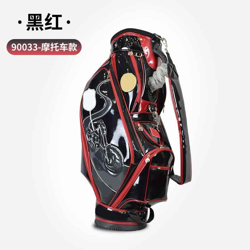 Wholesale Golf Ball Bag PU Composite Lightweight Red Wine Bag Stand Bag Portable Motorcycle Style Golf Bag
