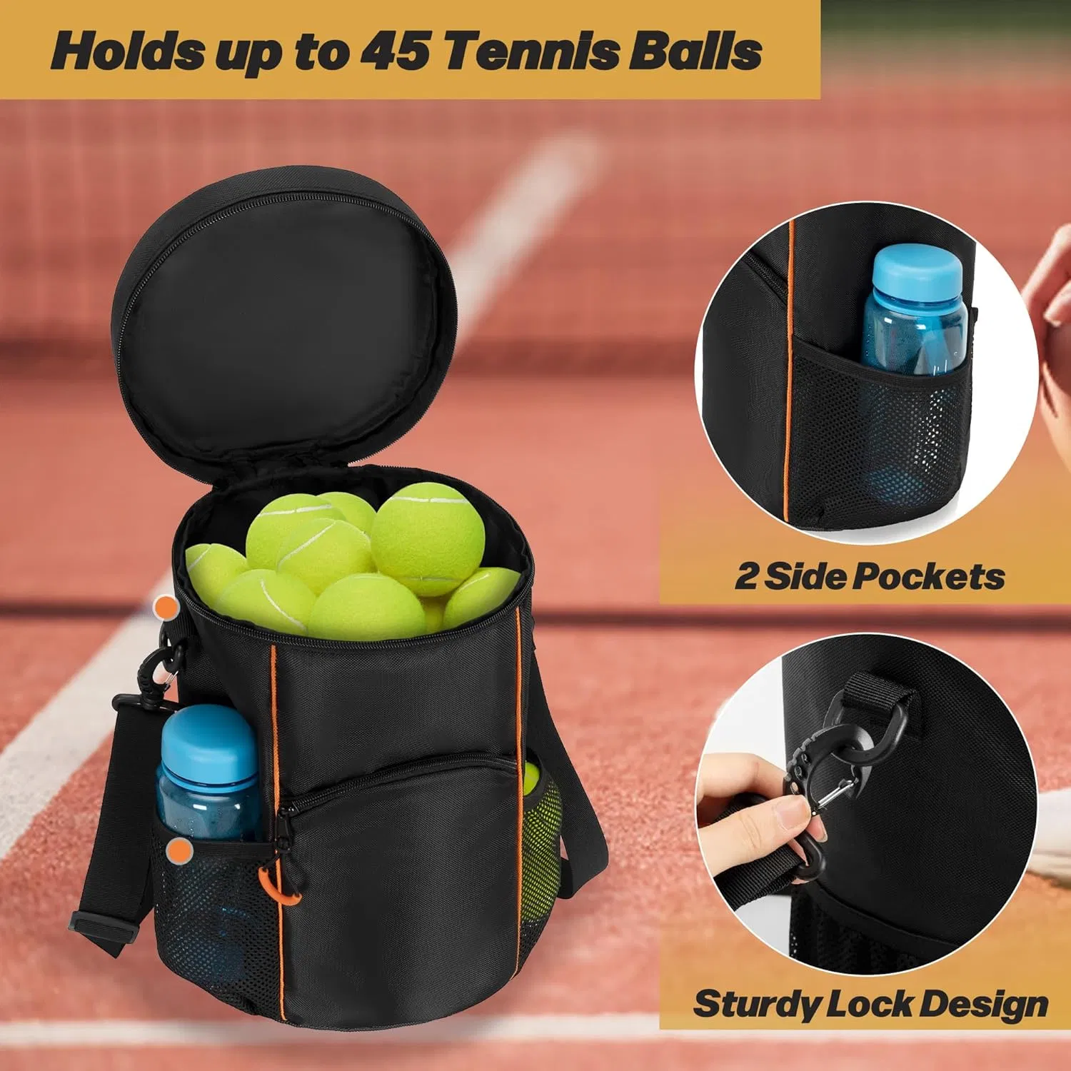 Tennis Ball Bag with Sturdy Bottom Baseball Lacrosse Ball Bag