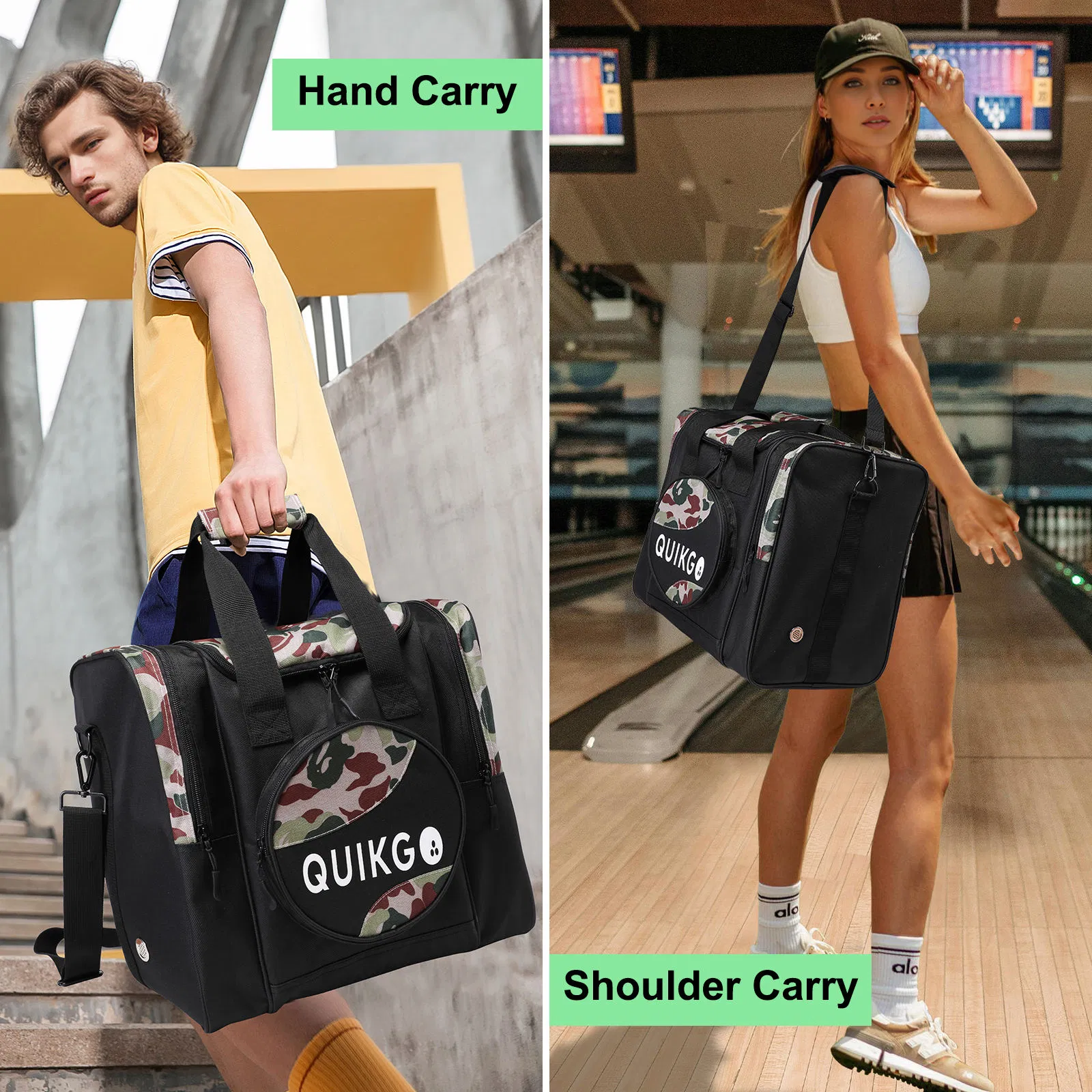 Custom Logo Bowling Ball Bag for Single Ball Tote Bowling Bag with Padded Ball Holder All Bowling Gear in One Bag
