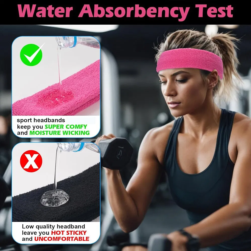 Sweatbands Sports Headbands for Men &amp; Women Athletic Exercise Gym Workout Running Sweat Headbands Sweat Head Bands (Colorful)
