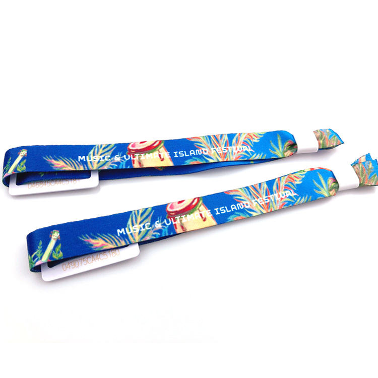 Durable Fabric RFID Festival Wristband with NFC Technology for Sport Events