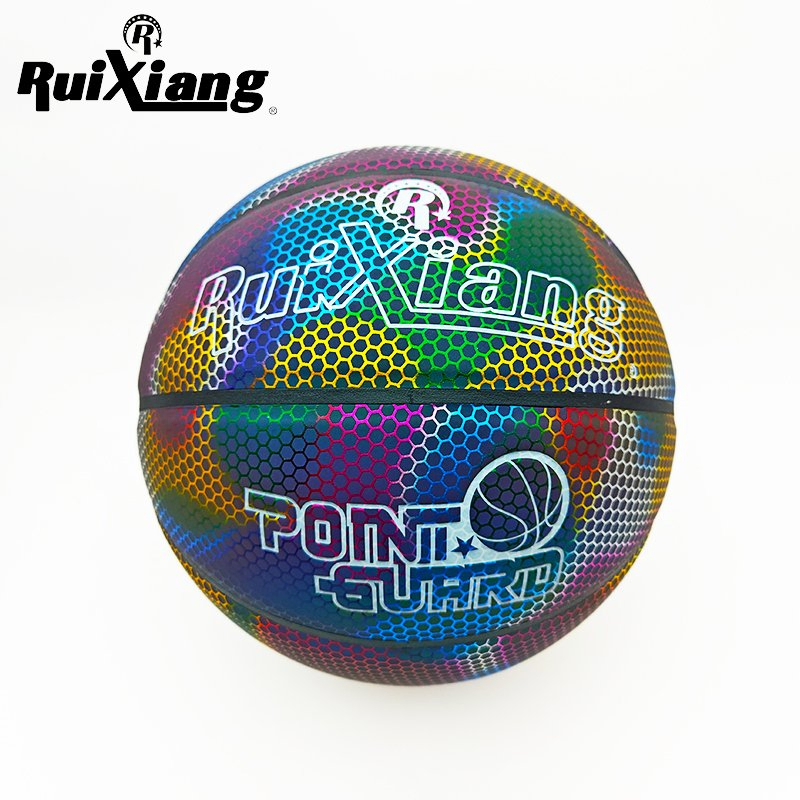 Size 7 Vibrant Reflective Basketball for Games &amp; Training Supports Personalized Customization